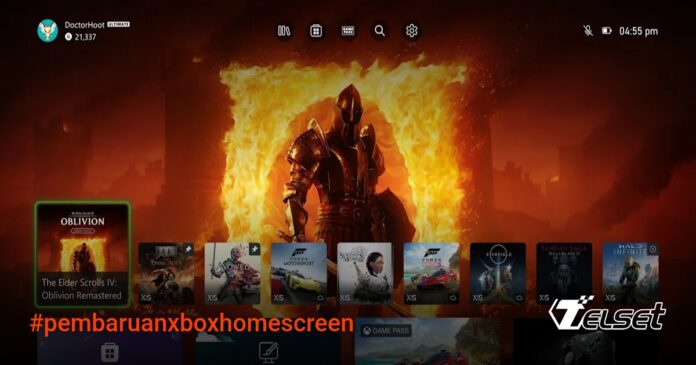 Tampilan baru home screen Xbox dengan fitur pin game favorit dan pengurangan clutter