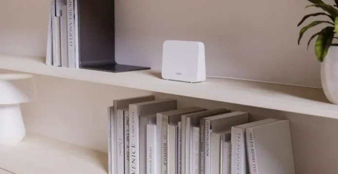 Router Nokia Beacon 4 dengan desain minimalis Nordik