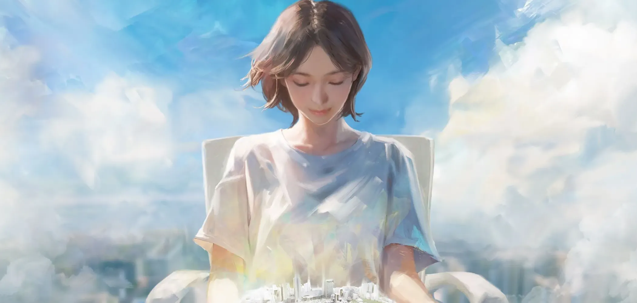 inzoi character holding a city