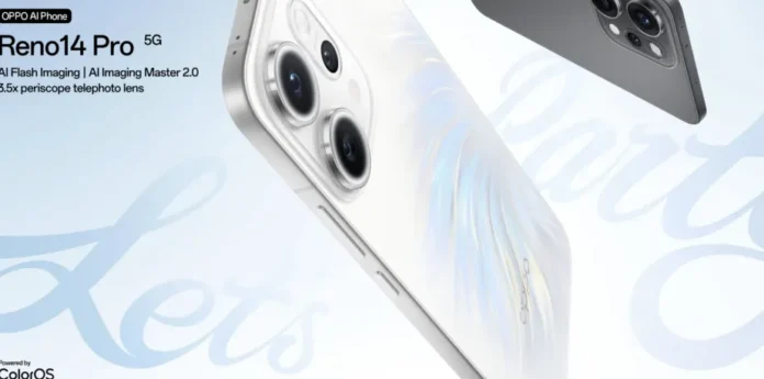 Oppo Reno14 Pro smartphone dengan desain premium dan kamera triple