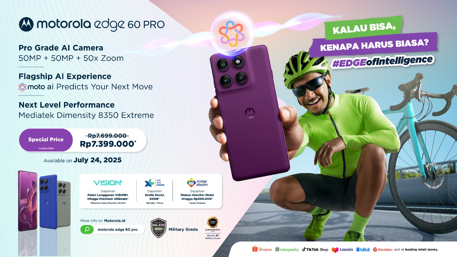 Content image for article: Motorola Edge 60 Pro Resmi di Indonesia: AI, Kamera Pro, dan Baterai Tangguh