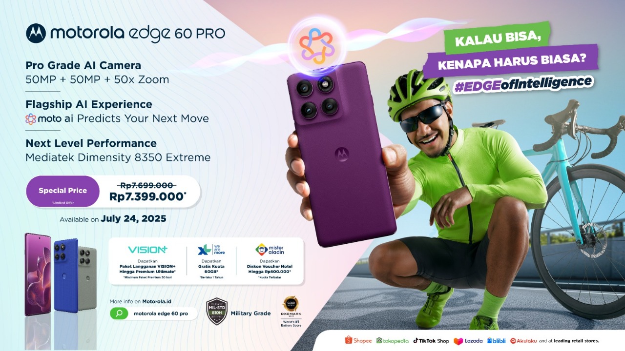 Segini Harga Motorola Edge 60 Pro di Indonesia, HP AI dengan Baterai Tangguh