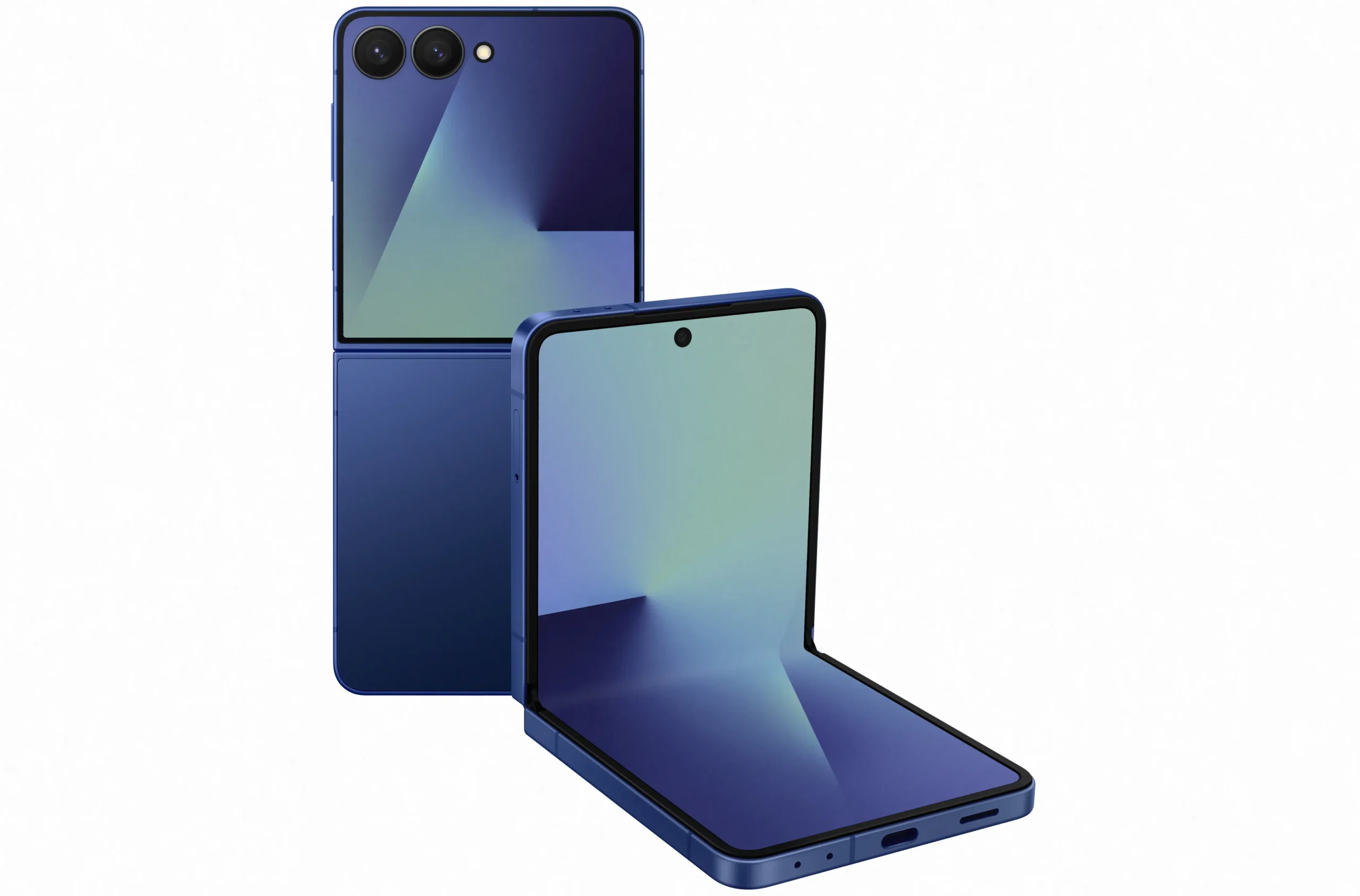 The Z Flip 7 in Blue Shadow. | Image Credit - Samsung - Galaxy Z Flip 7 colors: all the official hues