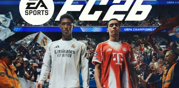 EA Sports FC 26 cover featuring Zlatan Ibrahimovic, Jude Bellingham and Jamal Musiala