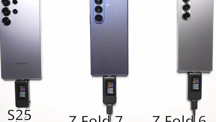 Perbandingan Samsung Galaxy Z Fold7 dan Z Fold6 dalam uji charging