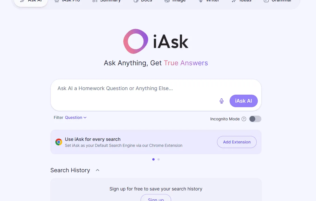 iAsk AI chatbot search engine