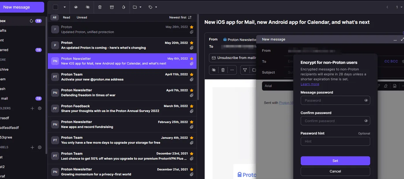 ProtonMail inbox
