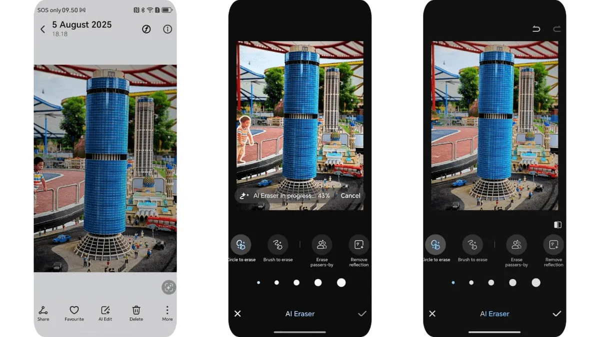 AI Eraser 2.0 di Honor 400