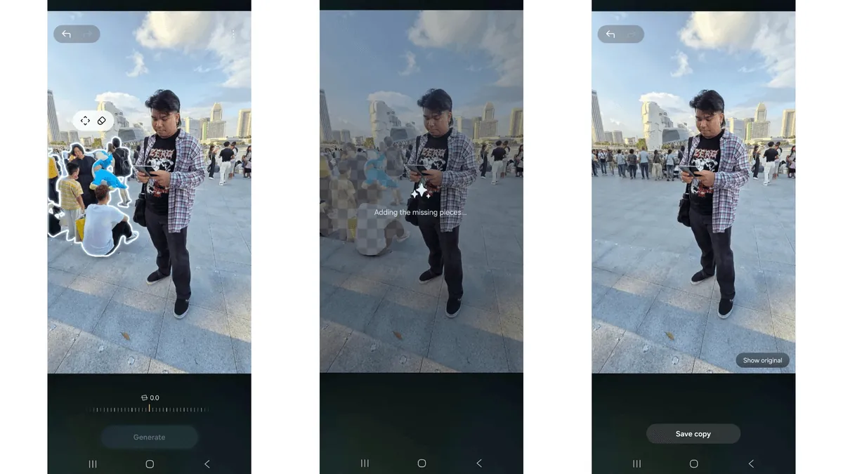 Generative edit object eraser