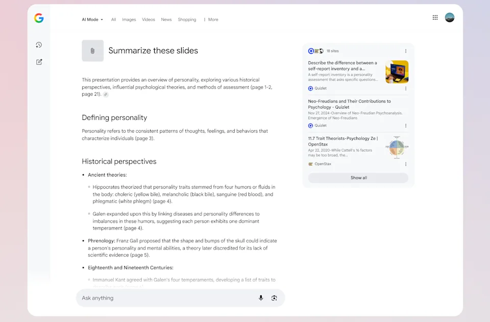 Makin Canggih! Google Perbarui AI Mode dengan Fitur Analisis Gambar & PDF