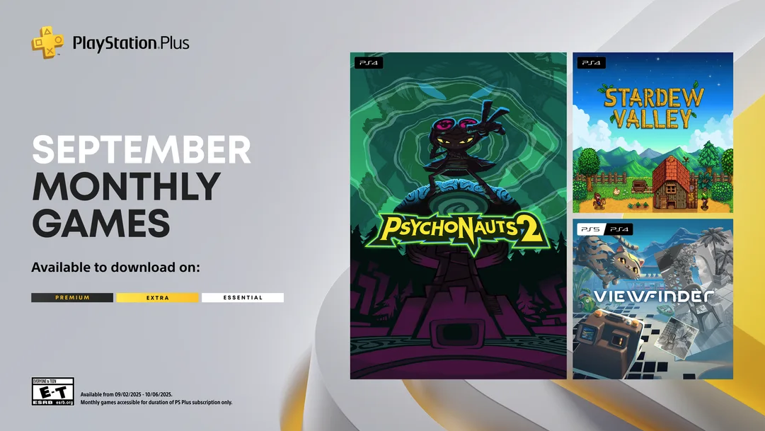 PlayStation Plus September 2025: Stardew Valley, Psychonauts 2, Viewfinder Gratis!