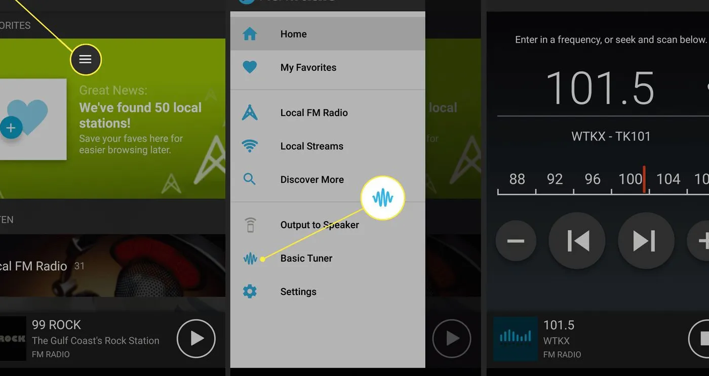 Basic Tuner in NextRadio