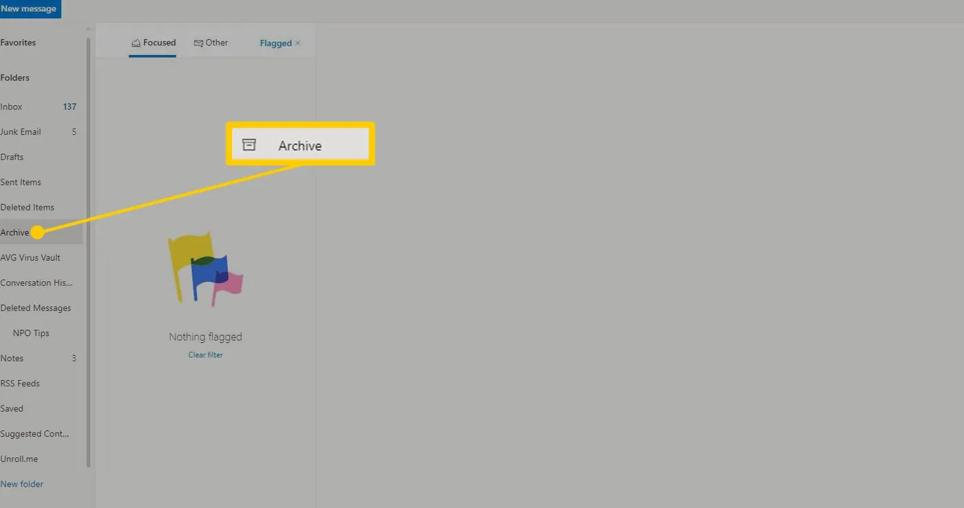 Archive folder in Outlook.com