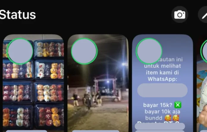 Ilustrasi tampilan Status WhatsApp terbaru