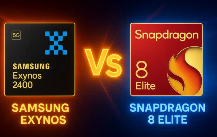 Perbandingan visual chipset Samsung Exynos 2400 dan Qualcomm Snapdragon 8 Elite