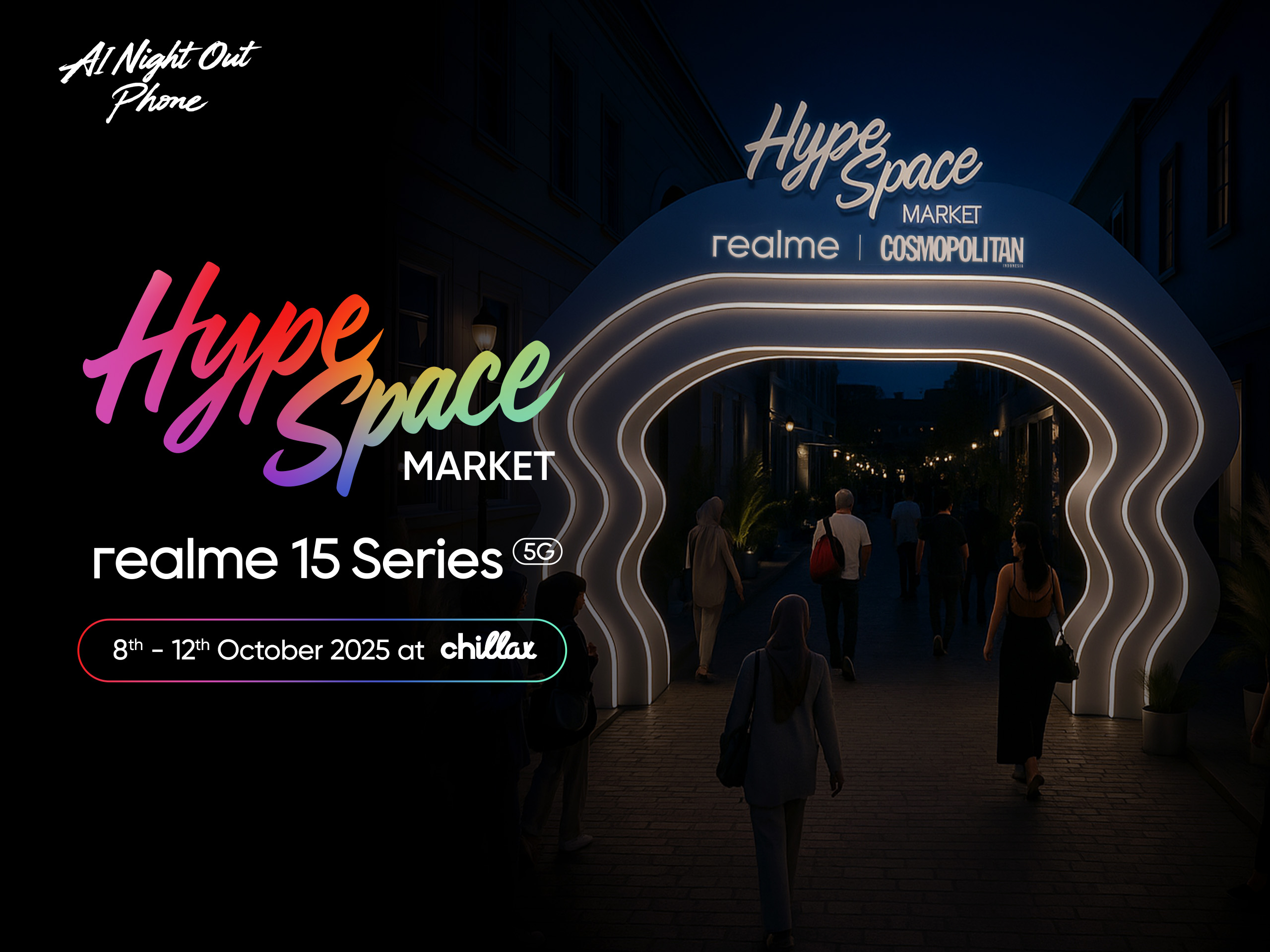 Content image for article: realme 15 Series 5G: AI Night Out Phone Siap Guncang Indonesia 8 Oktober