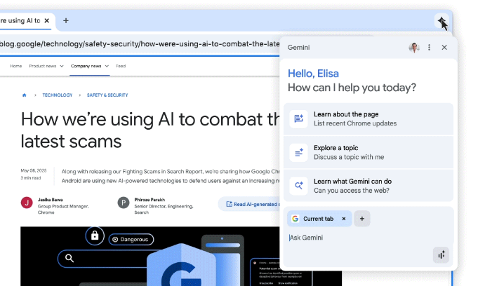 Gemini di Chrome Kini Gratis untuk Semua Pengguna Desktop AS