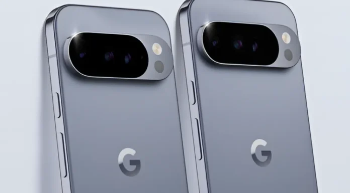 Google Pixel 10 Pro XL dengan layar menyala, menunjukkan tampilan antarmuka yang jernih dan warna yang vivid