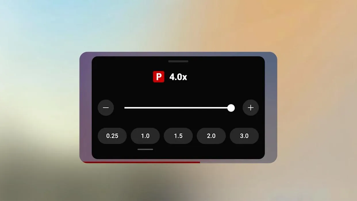 Antarmuka YouTube Premium menunjukkan fitur kecepatan putar dan download untuk offline