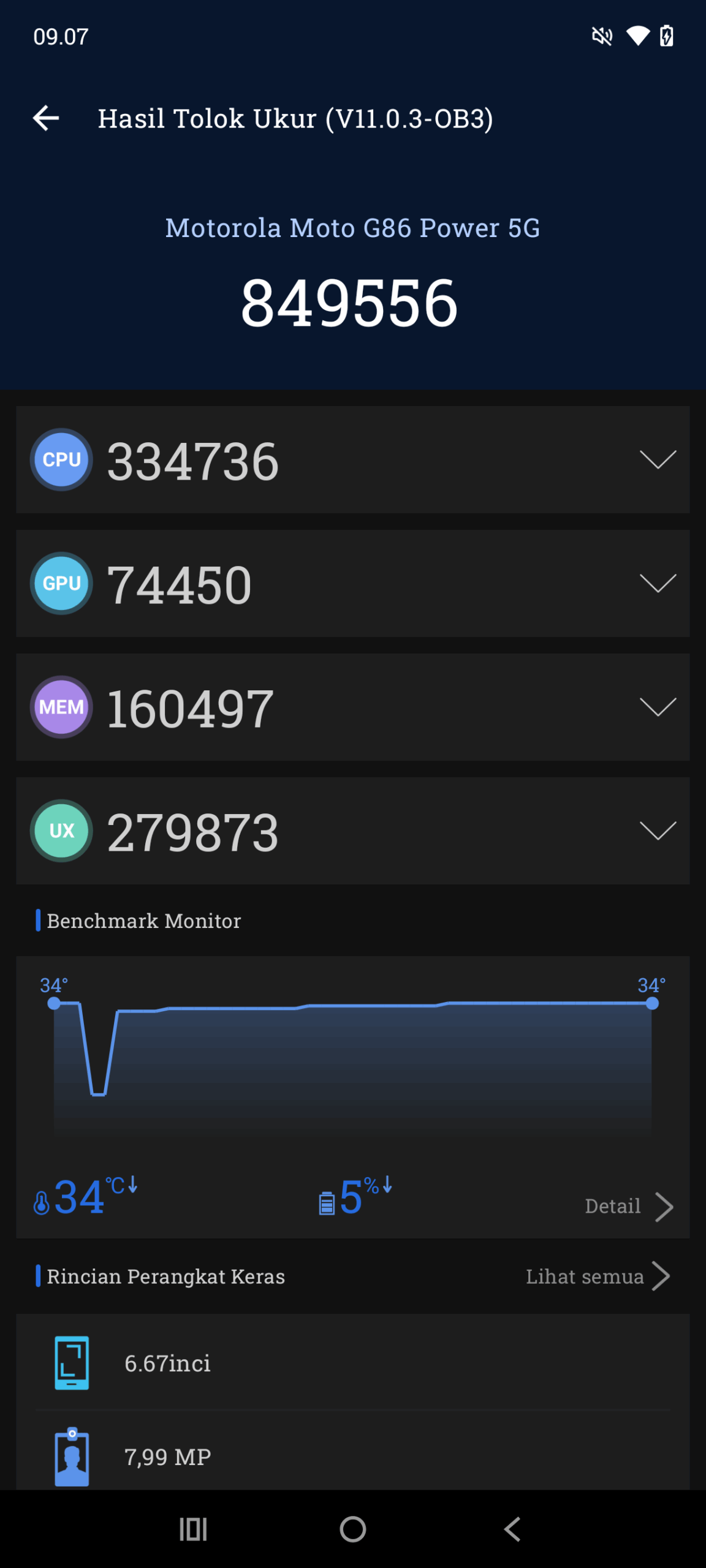 AnTuTu Motorola G86 Power