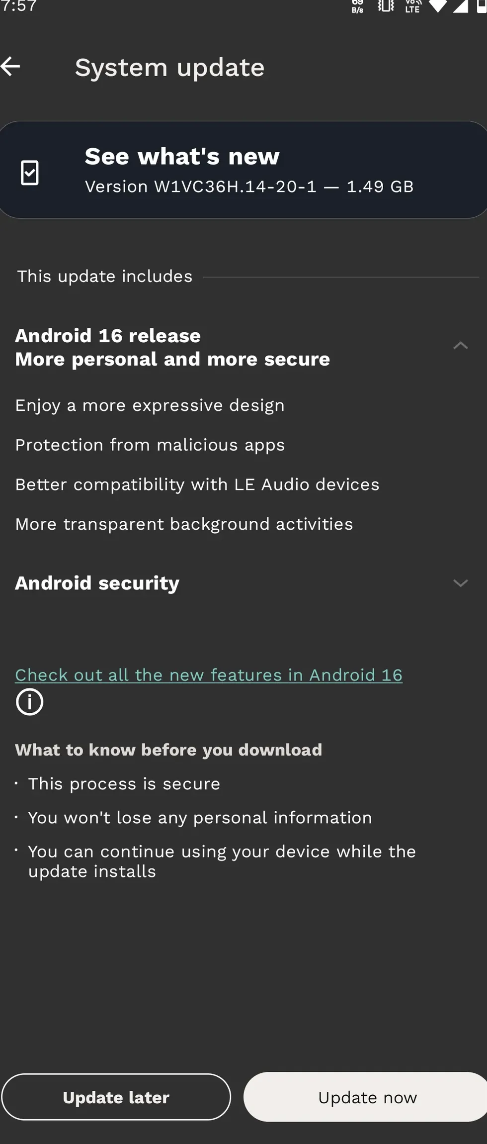 Motorola Edge 60 Fusion Android 16 update