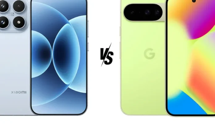 Perbandingan visual smartphone flagship Xiaomi 17 dan Google Pixel 10 dengan desain premium