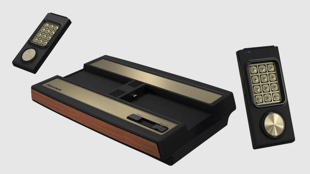 Konsol Intellivision Spirit dengan desain retro dan kontroler nirkabel
