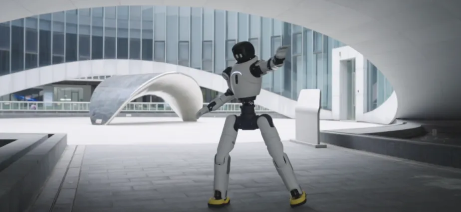 Diagram yang menunjukkan sinkronisasi suara, ekspresi wajah, dan gerakan tubuh pada robot humanoid