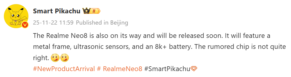 Content image for article: Realme Neo 8 Bocor: Baterai Raksasa dan Chipset Misterius