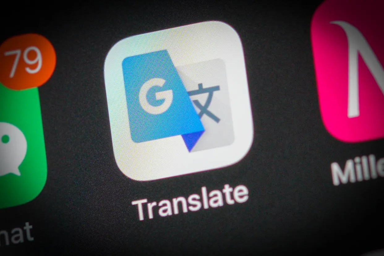 Interface Google Translate dengan pilihan mode terjemahan