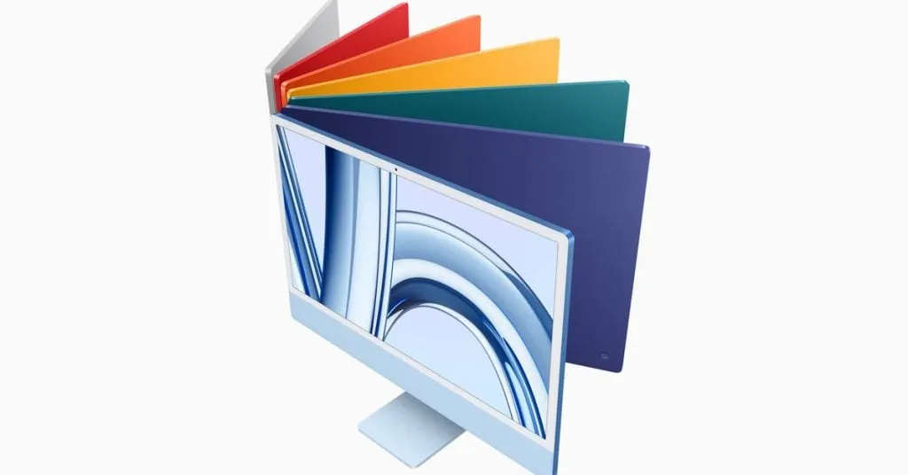 iMac 24-inch dengan warna-warna cerah, desain all-in-one yang elegant