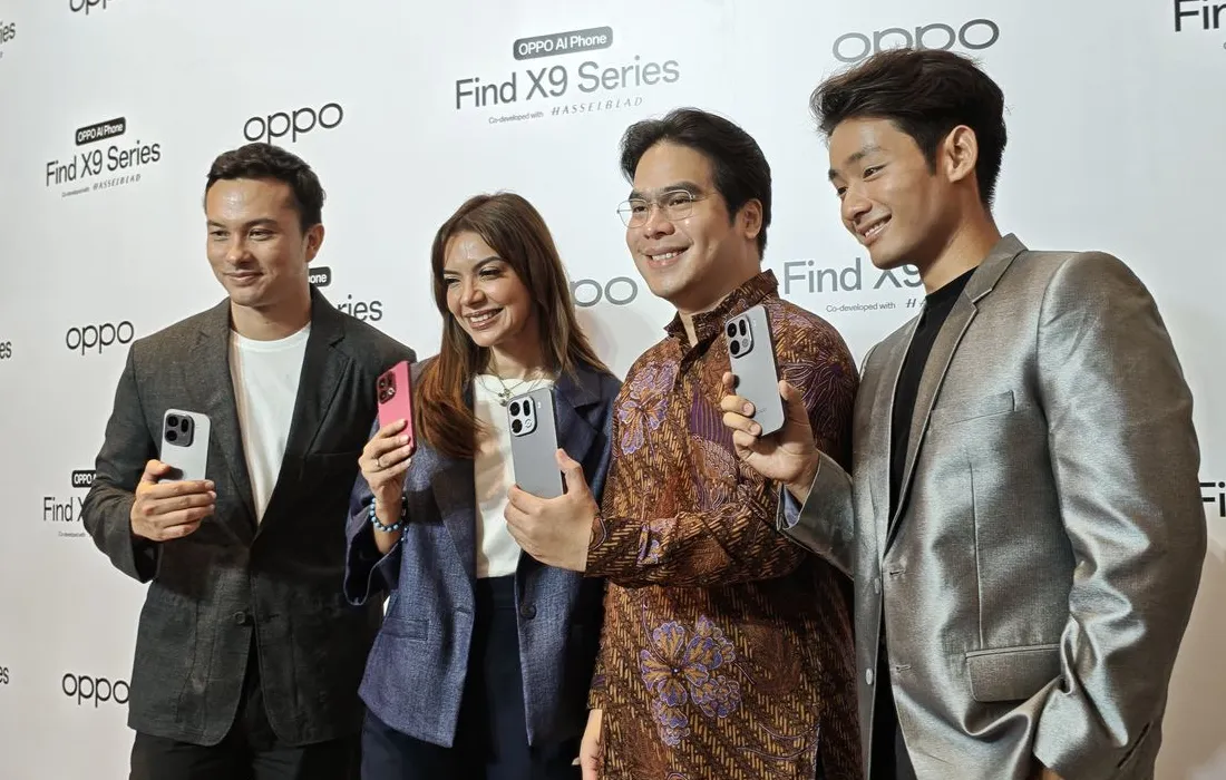 Peluncuran resmi Oppo Find X9 Series di Jakarta menampilkan smartphone flagship terbaru dengan modul kamera persegi