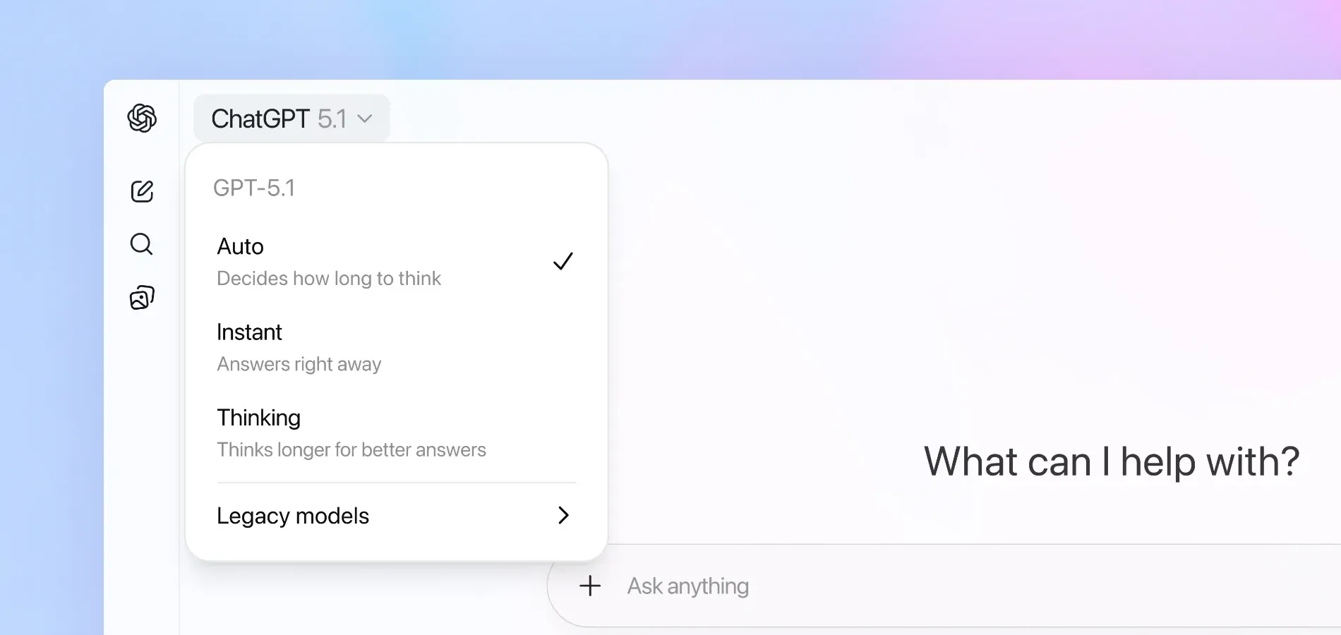 You will be able to access the older GPT-5 models from the legacy menu for three months. | Image credit – OpenAI - OpenAI has learned from its mistakes for the launch of its new big ChatGPT update