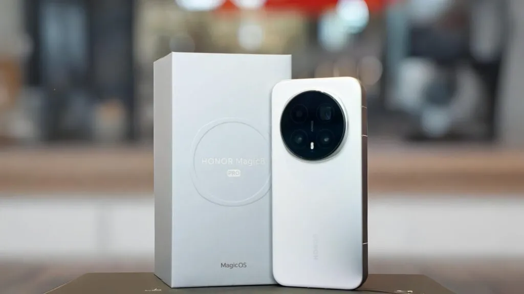 Ilustrasi konsep Honor Magic 8 Mini dengan desain ultra tipis