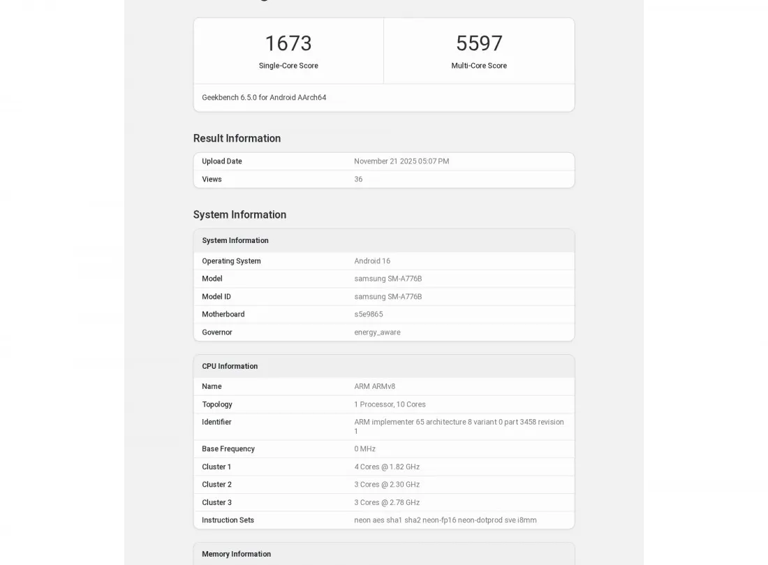 Samsung Galaxy A77 Muncul di Geekbench, Bawa Android 16