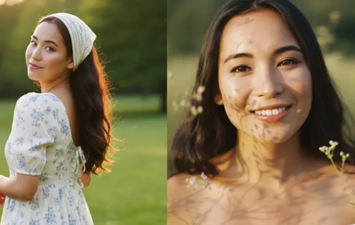 Ilustrasi visual hasil AI dengan nuansa cahaya golden hour yang hangat dan estetik, menampilkan siluet dan cahaya keemasan.
