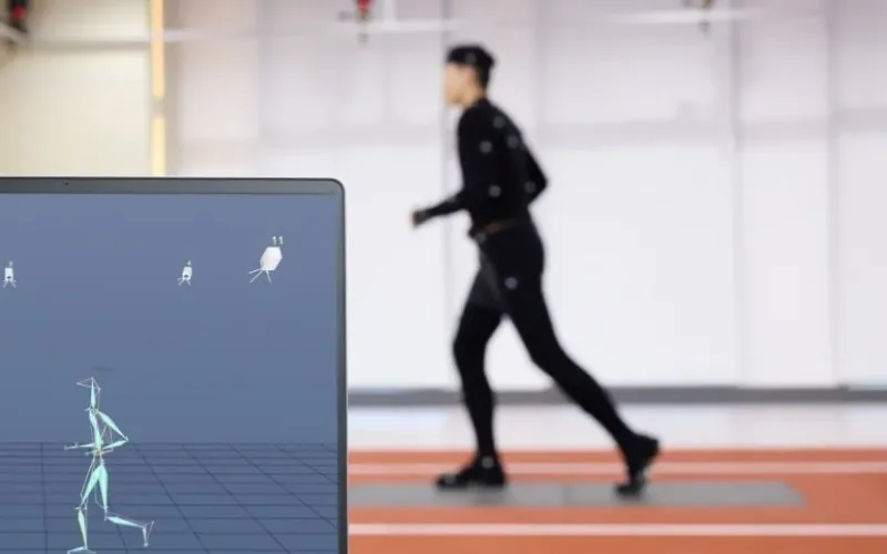 Ilustrasi interior Xiaomi Sports and Health Lab dengan peralatan pengujian canggih