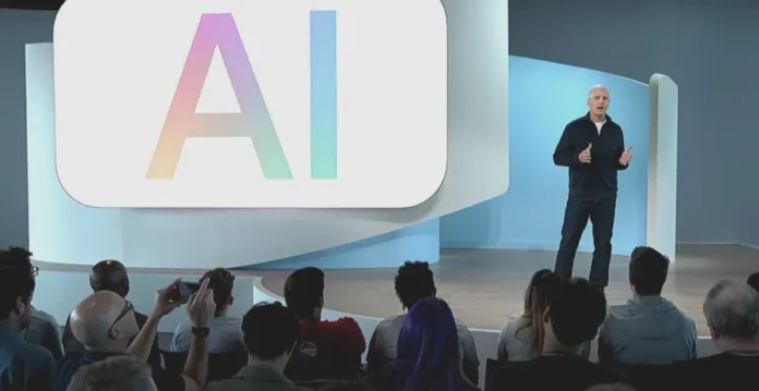 Ilustrasi ponsel Google Pixel dengan ikon AI dan tanda seru, menggambarkan kebingungan pengguna