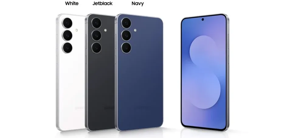 Samsung Galaxy S25 FE dengan layar menyala diletakkan di atas permukaan kayu