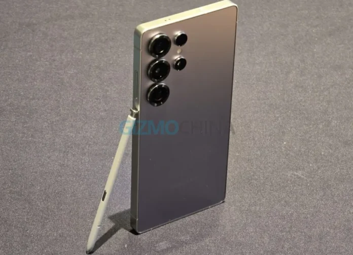 Ilustrasi Samsung Galaxy S25 Ultra dengan S Pen, mewakili smartphone flagship premium yang sering menjadi sasaran pemalsuan.