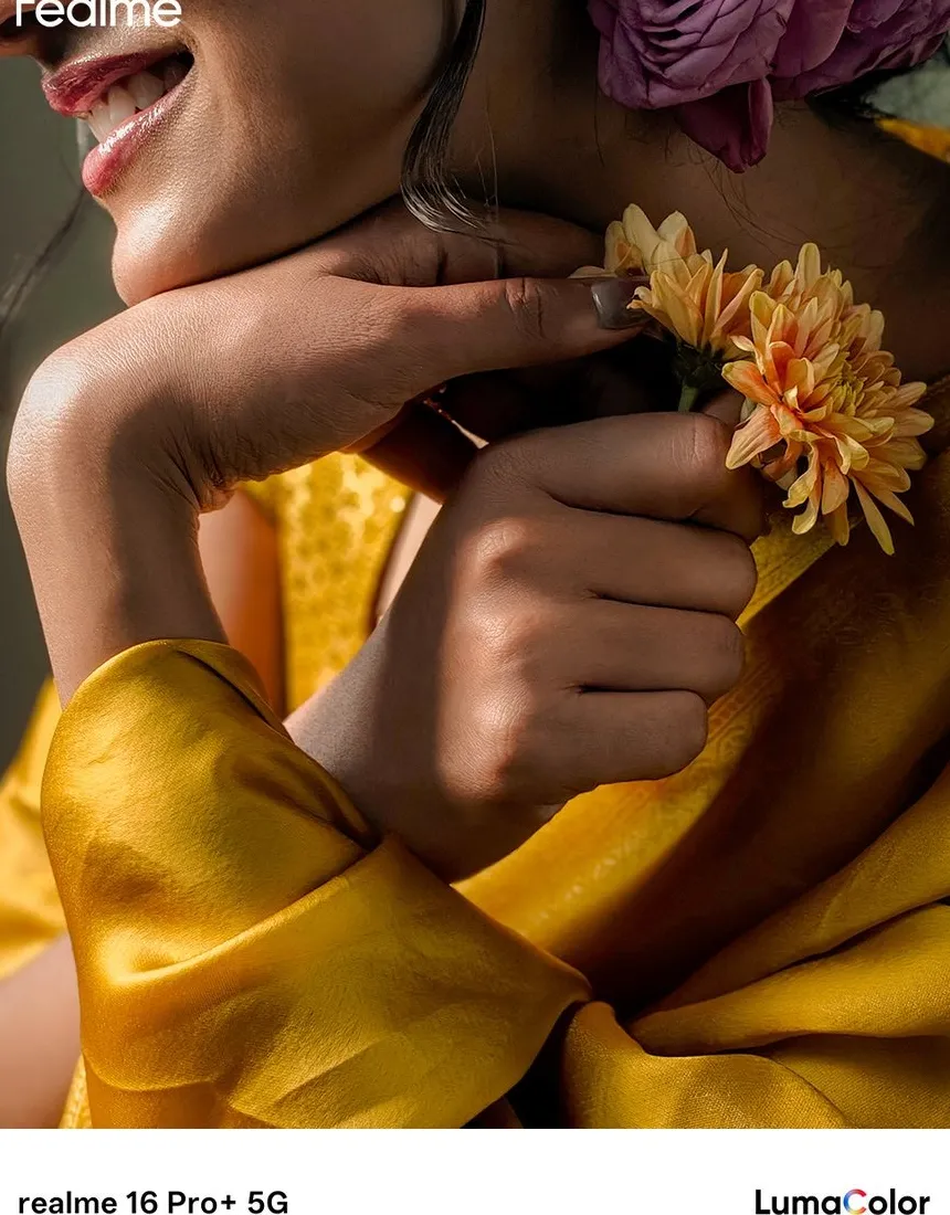 Contoh pemisahan subjek portrait Realme 16 Pro+ 5G, menunjukkan deteksi rambut yang detail dan blur latar belakang yang halus