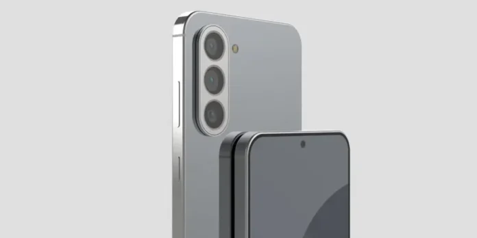 Ilustrasi konsep desain Samsung Galaxy A57 dengan chin atau bezel bawah yang terlihat lebih tebal dibanding sisi lainnya