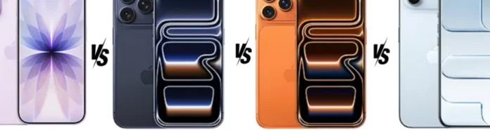 Perbandingan visual keempat model iPhone 17 series: iPhone 17, 17 Pro, 17 Pro Max, dan iPhone Air yang ramping