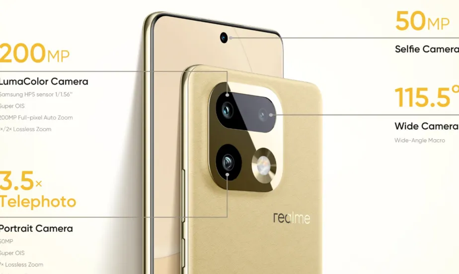 Realme 16 Pro+ camera specs