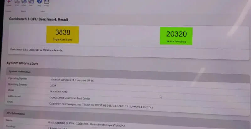 Ilustrasi grafis konsumsi daya dan performa Snapdragon X2