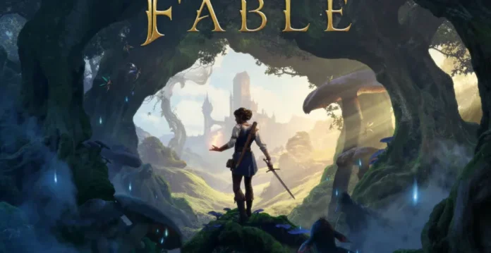Tangkapan layar karakter wanita dalam gameplay Fable terbaru dengan latar belakang fantasi medieval.