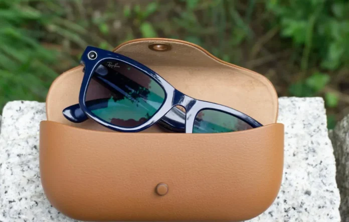 Ilustrasi kacamata pintar Ray-Ban Meta yang sedang menghadapi gugatan hukum dari Solos terkait pelanggaran paten teknologi.