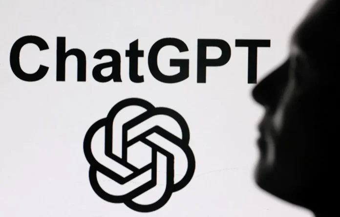 Ilustrasi robot AI GPT-5.2 sedang menganalisis data digital dengan latar belakang kode biner.